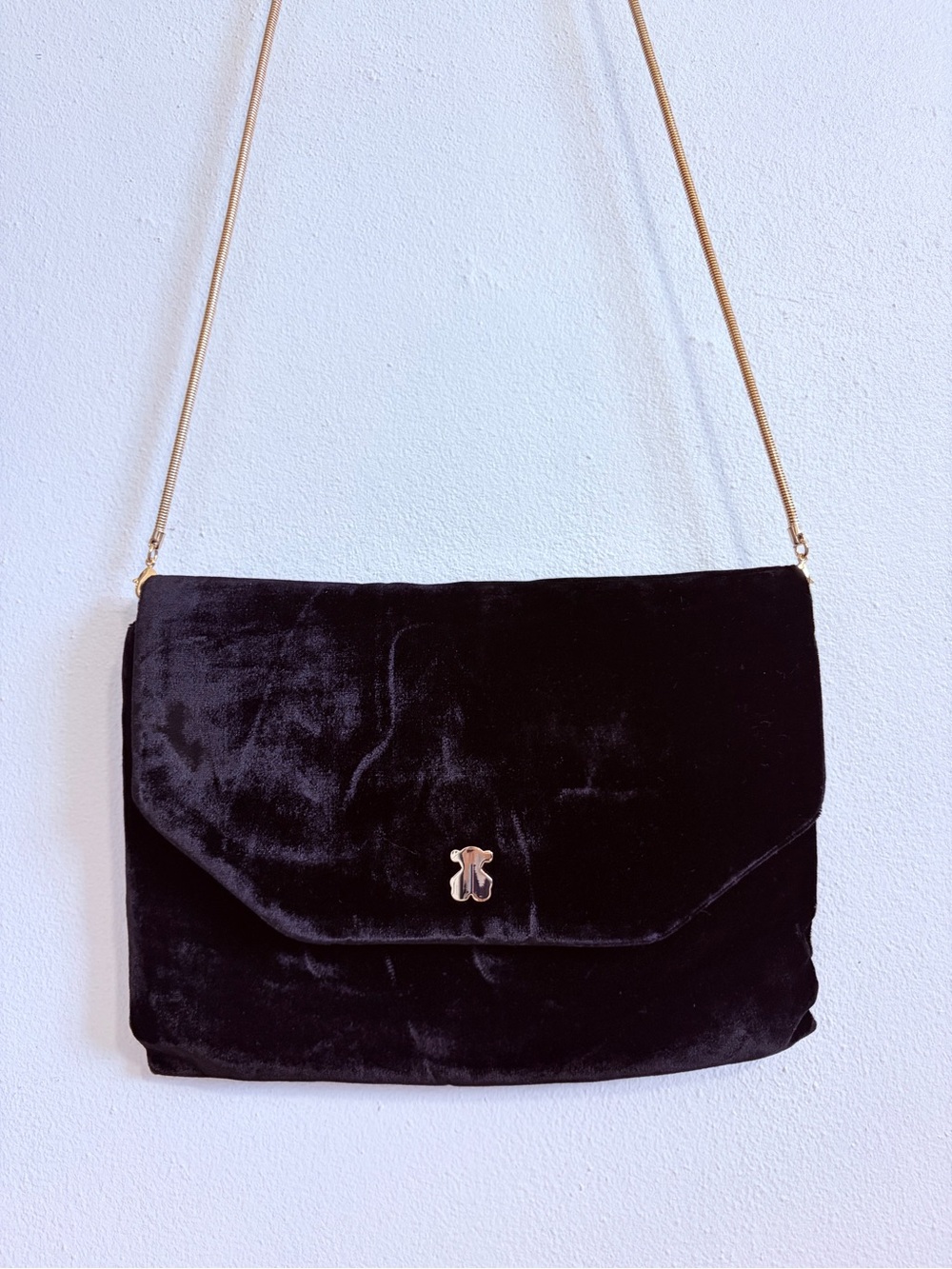 Black vintage TOUS velvet shoulder bag